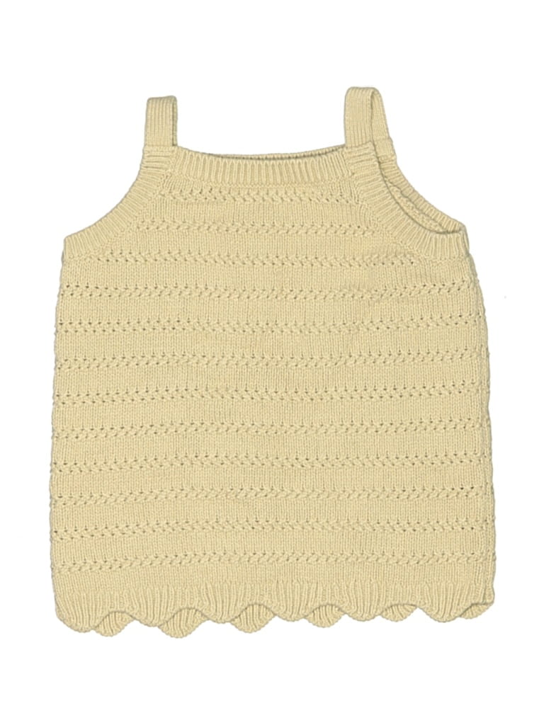 Pre-owned Okie Dokie Kids' Sleeveless Top Ivory Halter Neckline Tops In White