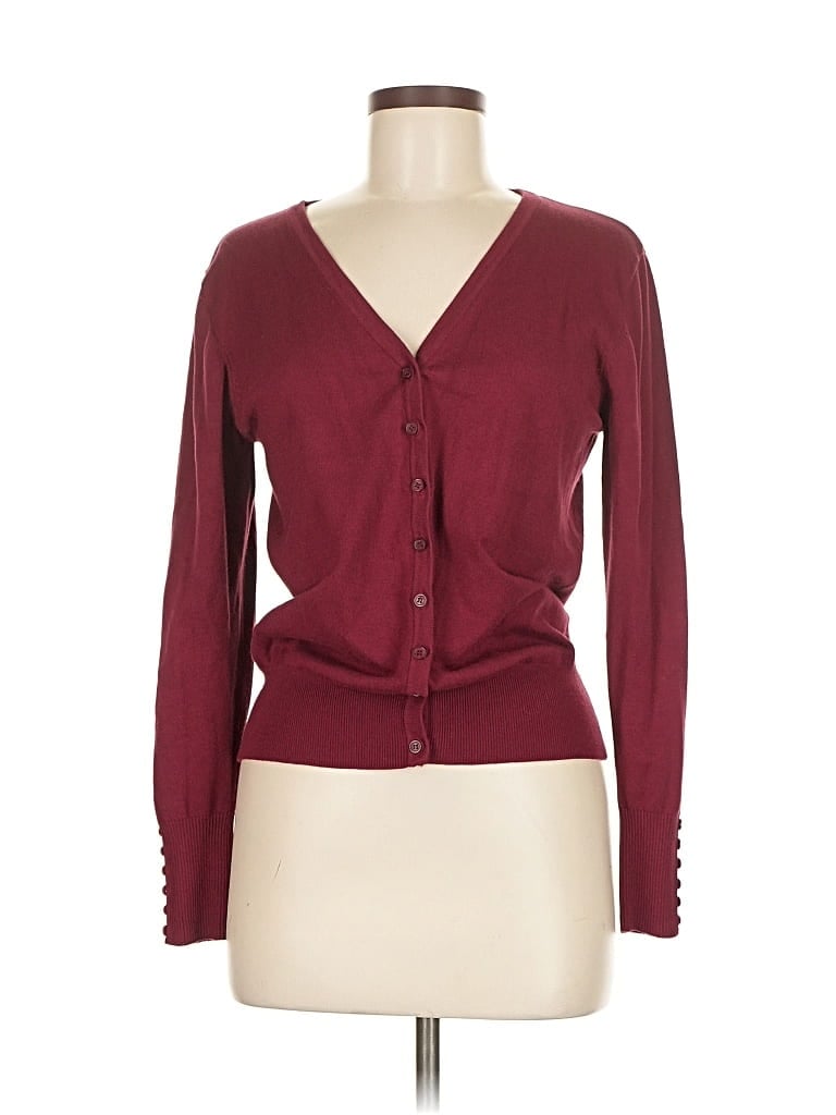 Pre-owned Cielo Long Sleeve Blouse In Burgundy
