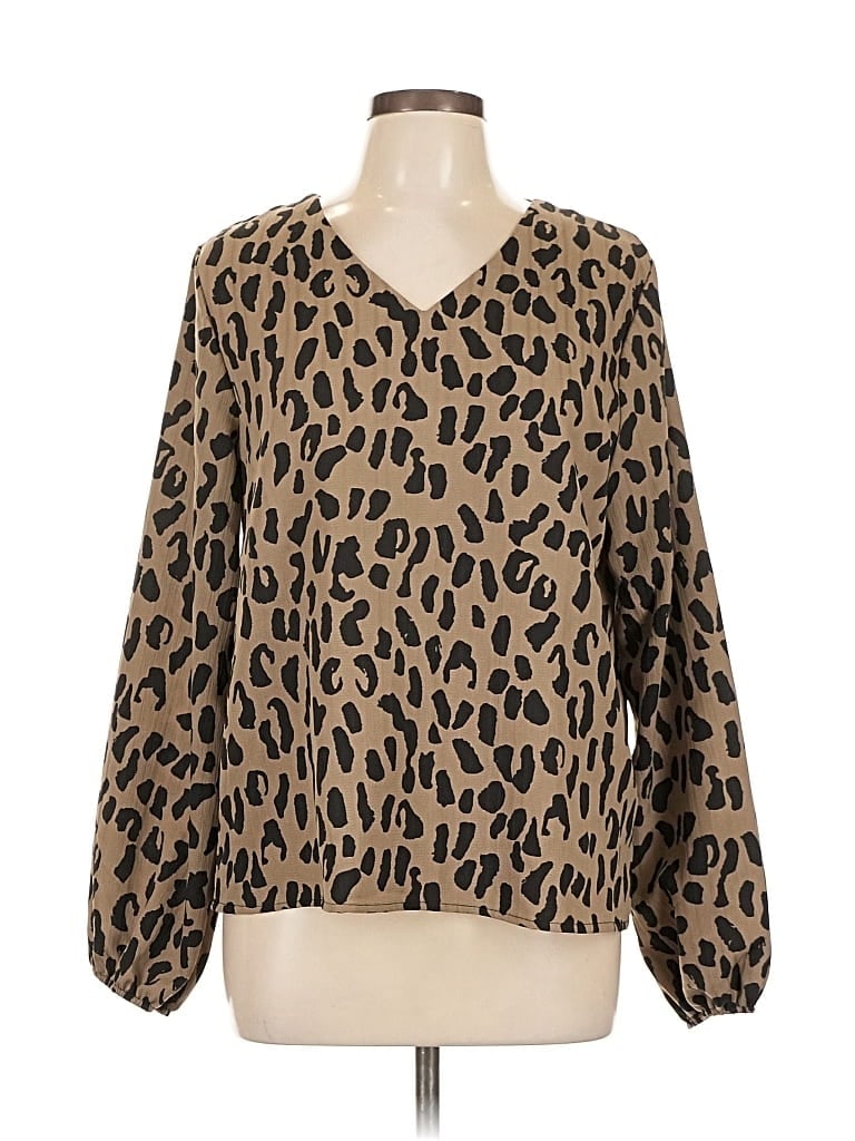 Pre-owned Unbranded Long Sleeve Blouse In Brown