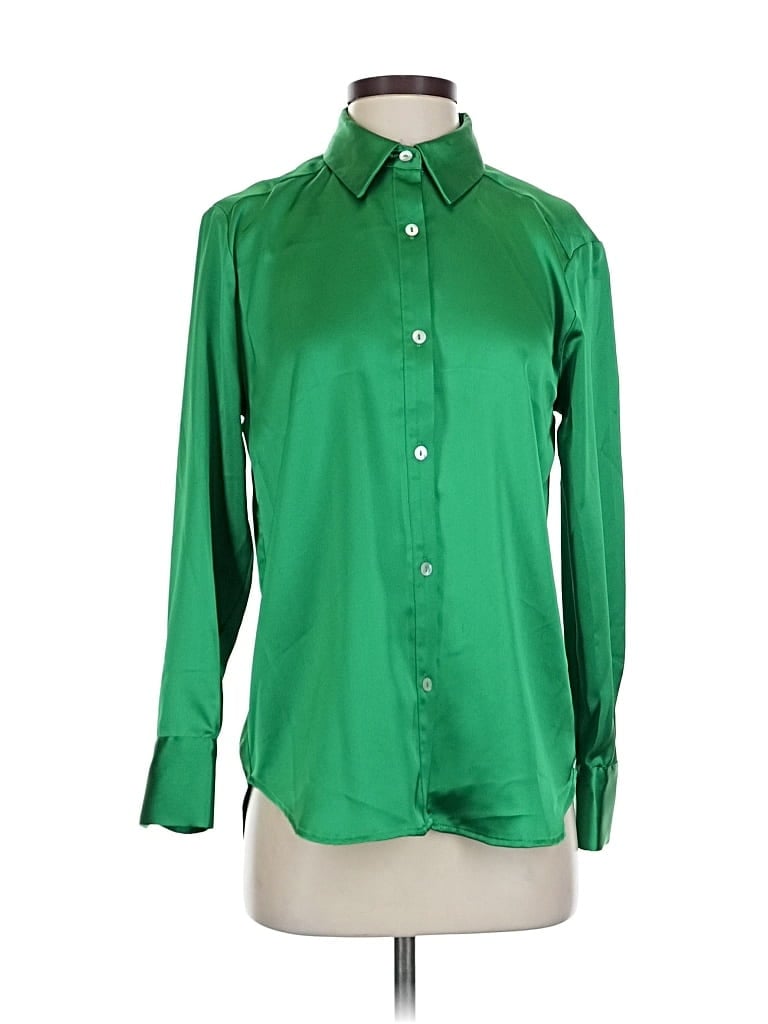 Pre-owned Rachel Rachel Roy Long Sleeve Button Down Shirt In Green