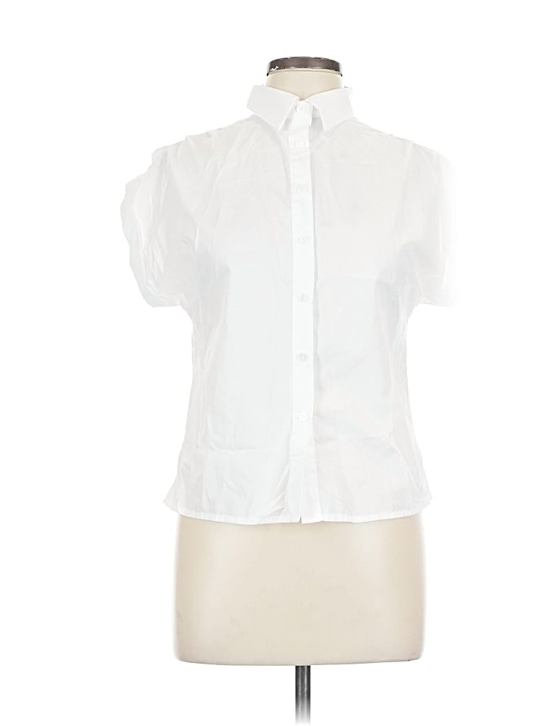 Pre-owned Assorted Brands Short Sleeve Blouse In White