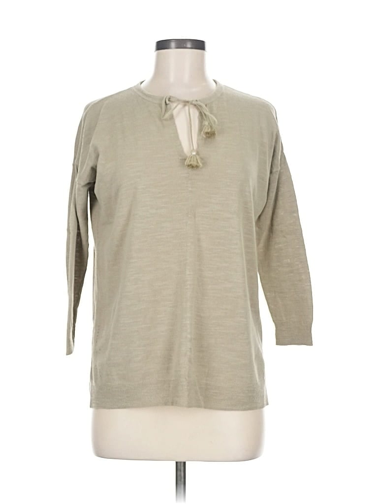 Pre-owned Ann Taylor Loft Long Sleeve Henley Shirt In Brown