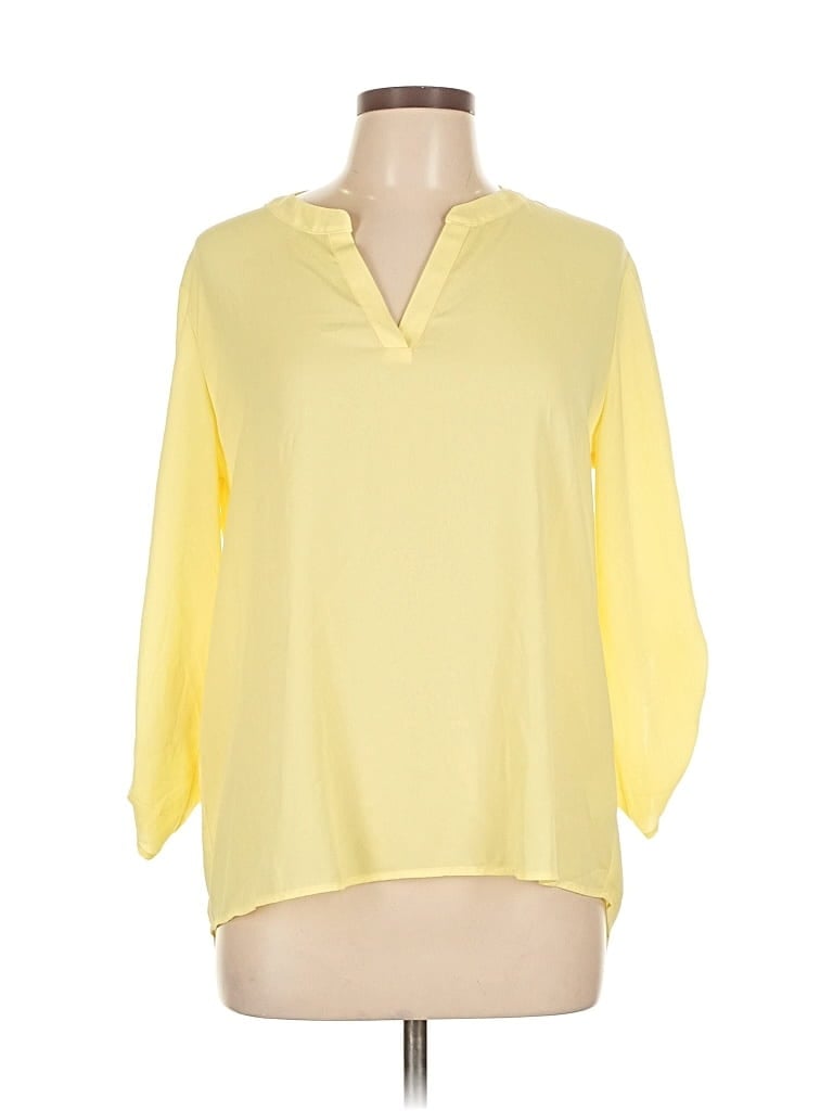 Pre-owned Pink Rose 3/4 Sleeve Blouse In Yellow