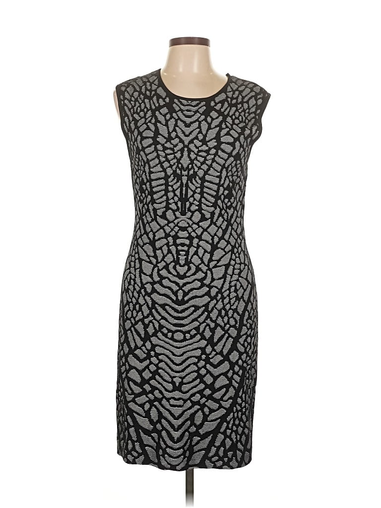 Pre-owned Carmen Marc Valvo Cocktail Dress In Gray