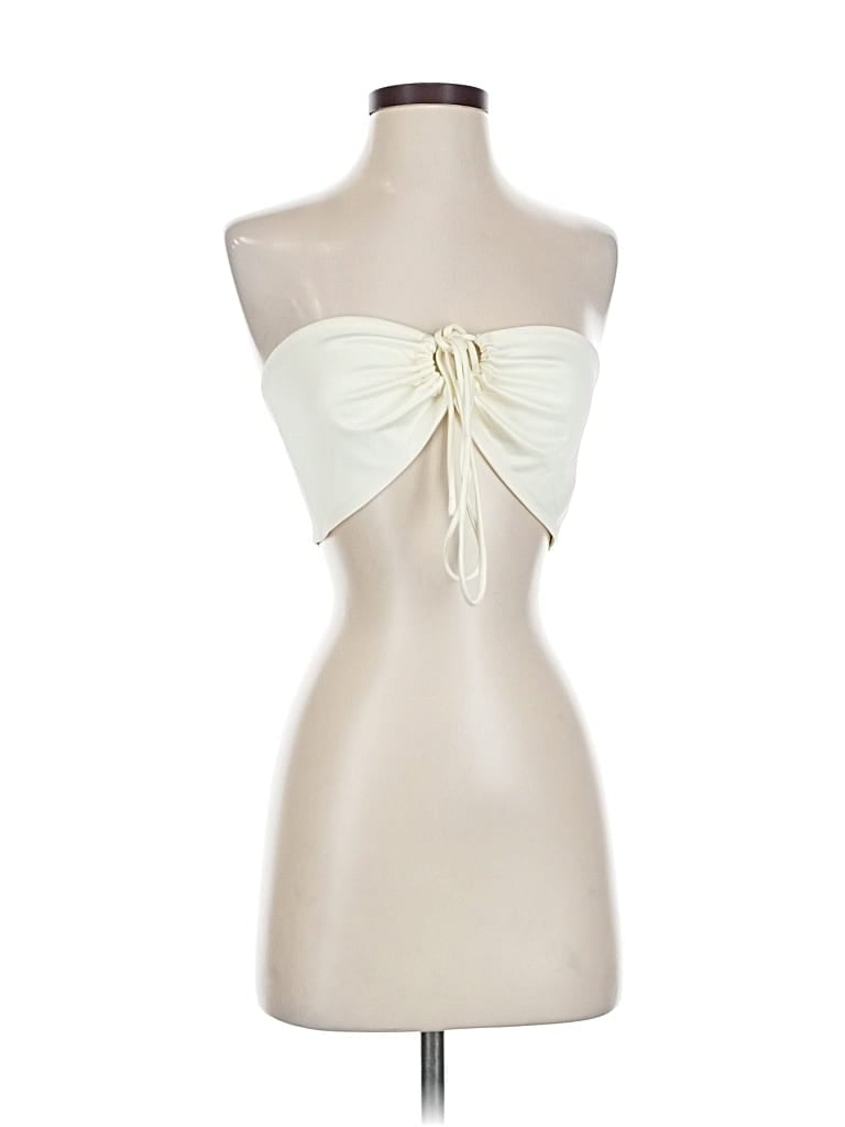 PEPPERMAYO Pre-owned Sleeveless Top Ivory Strapless Neckline Tops In White