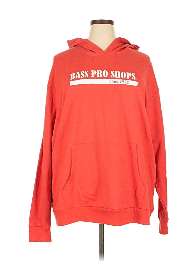 Pre-owned Bass Pro Shops Pullover Hoodie In Red