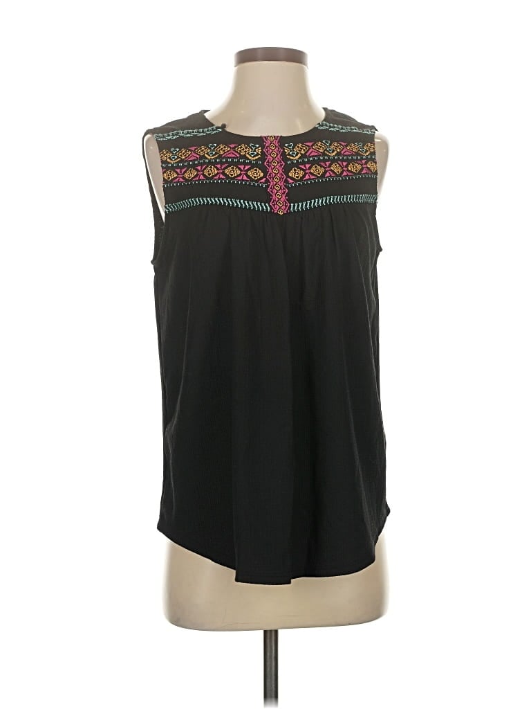 Pre-owned Adrianna Papell Sleeveless Blouse In Black