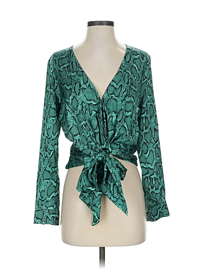 Pre-owned Delfi Collective 3/4 Sleeve Blouse In Green