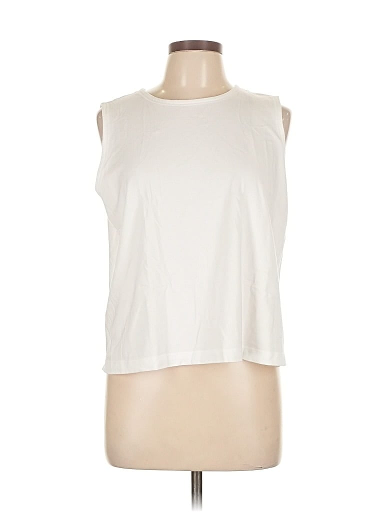 Pre-owned Eileen Fisher Sleeveless T-shirt In White