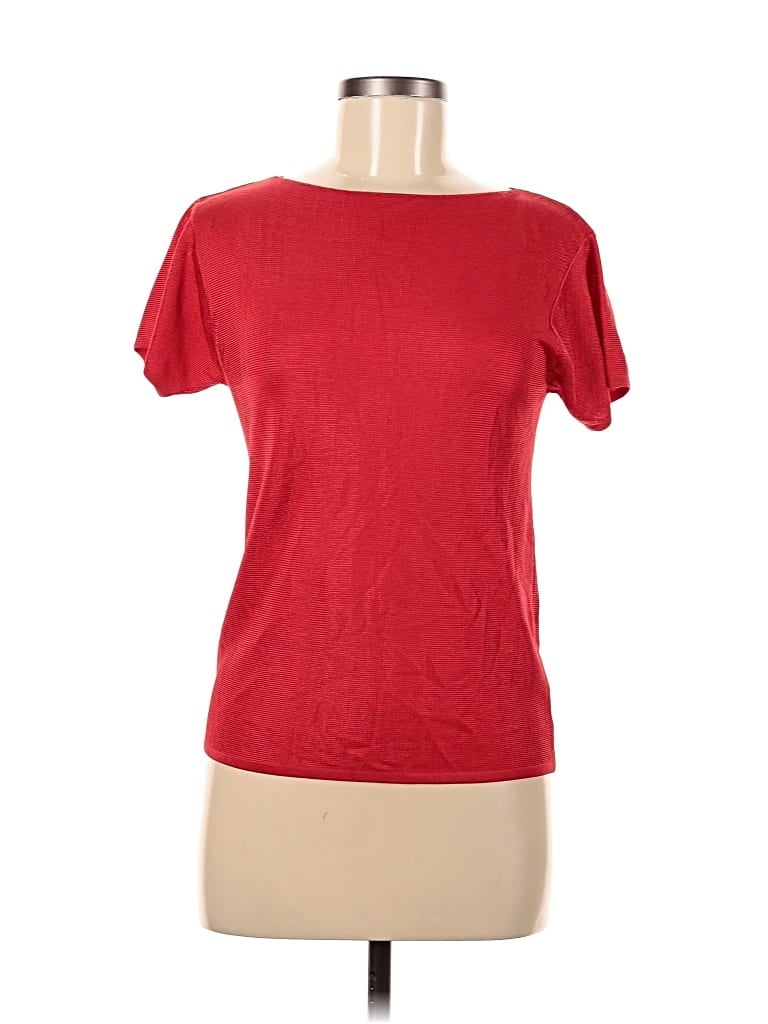 Pre-owned Linda Allard Ellen Tracy Short Sleeve T-shirt In Red