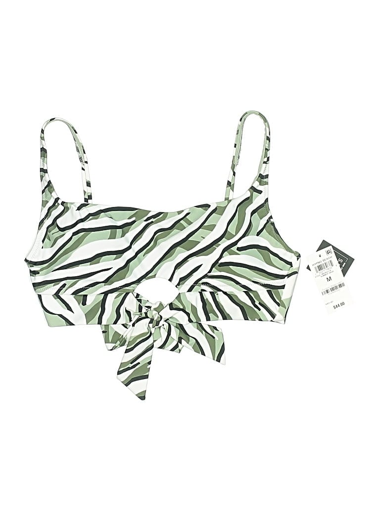 Pre-owned Bar Iii Swimsuit Top Teal Animal Print Pattern Swimwear In Blue