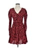 Topshop 100% Polyester Hearts Red Casual Dress Size 4 - photo 1