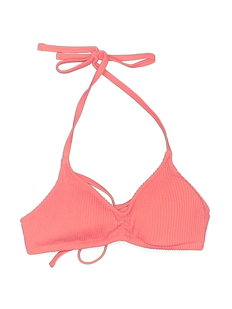Pre-owned Aerie Swimsuit Top Pink Solid Pattern Swimwear