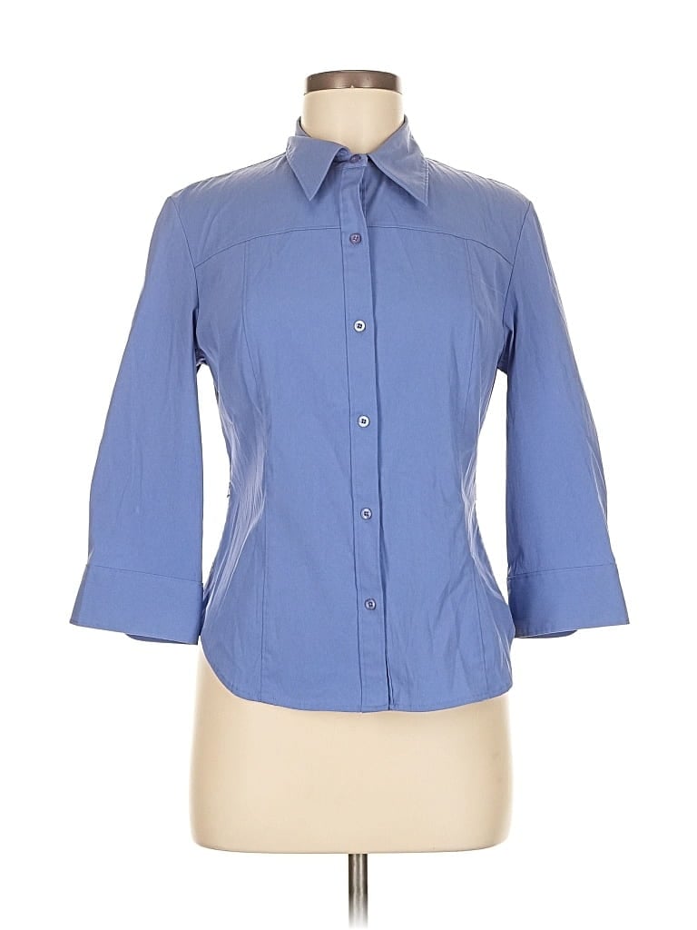 Pre-owned Express 3/4 Sleeve Blouse In Blue