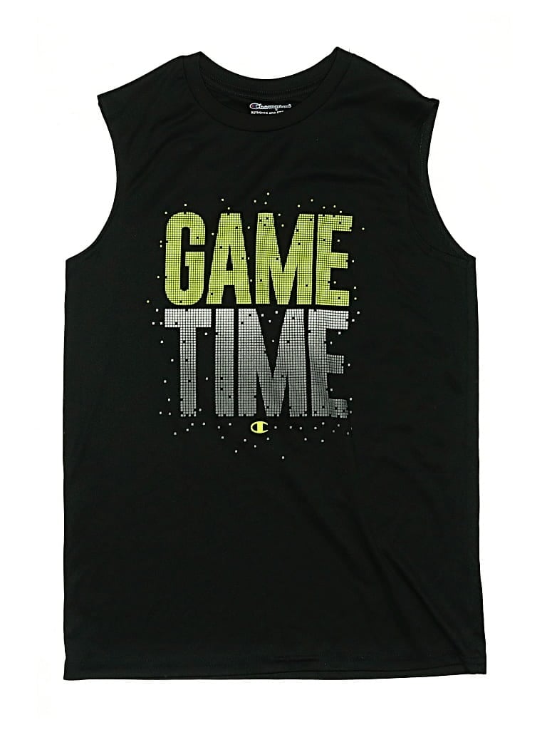 Pre-owned Champion Kids' Sleeveless T-shirt In Black