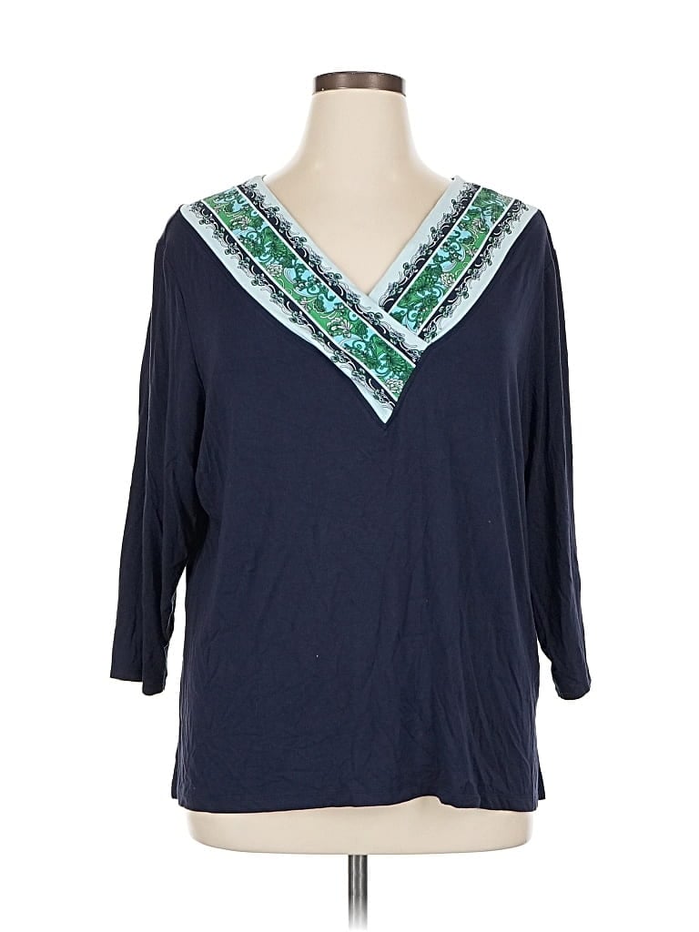Click to view more detailed imagery on our partner's website Pre-owned Chico's 3/4 Sleeve Blouse In Blue