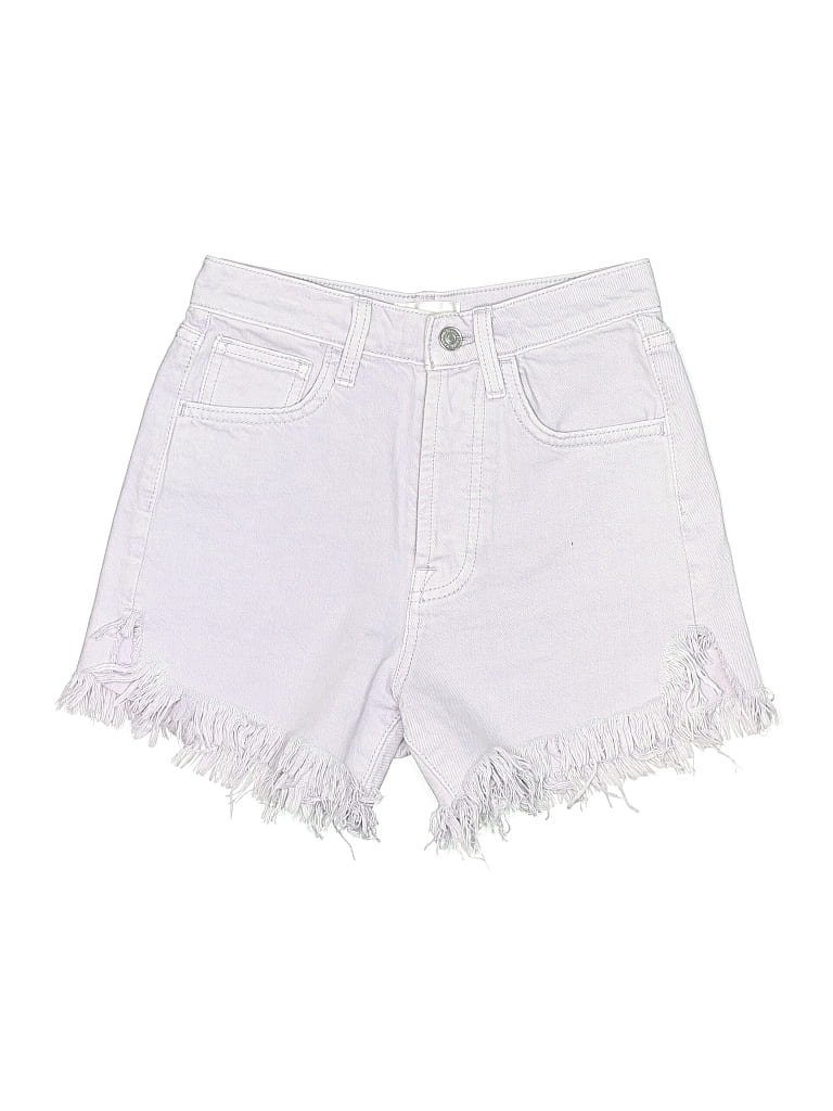 Pre-owned 7 For All Mankind Denim Shorts In Purple