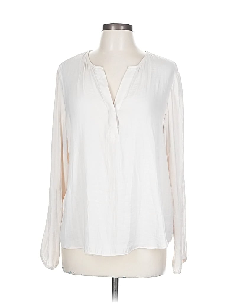 Pre-owned Maison D' Amelie Long Sleeve Blouse In White