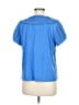 Chico's Solid Blue Short Sleeve Top Size M - photo 2