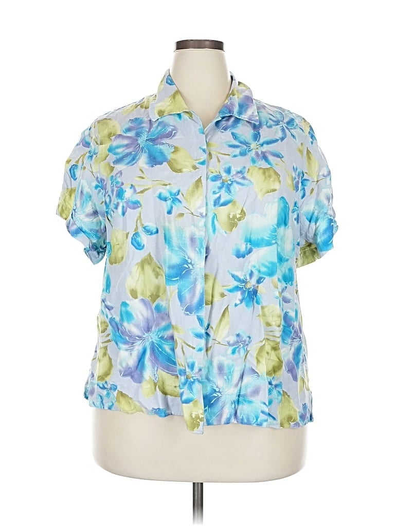 Pre-owned Avenue Short Sleeve Blouse In Purple