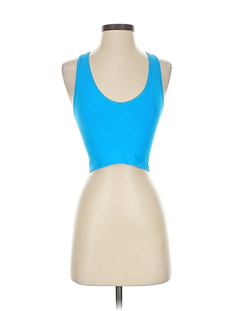 Pre-owned Unbranded Tank Top Blue Halter Neckline Tops