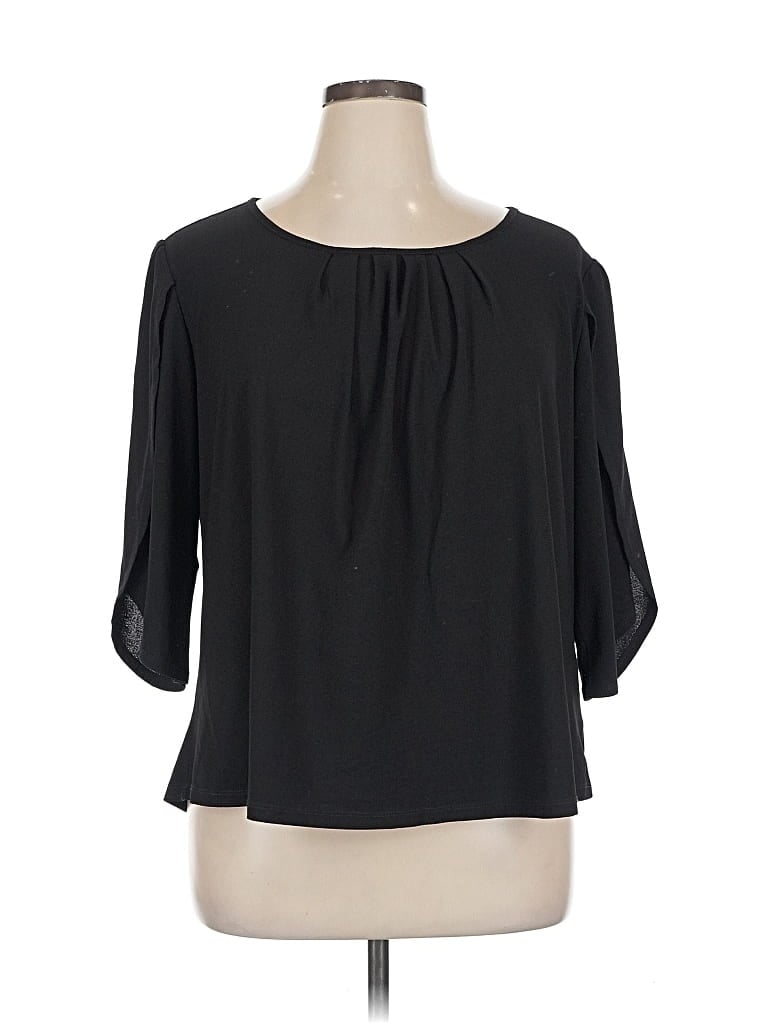 Pre-owned 89th & Madison 3/4 Sleeve Blouse In Black