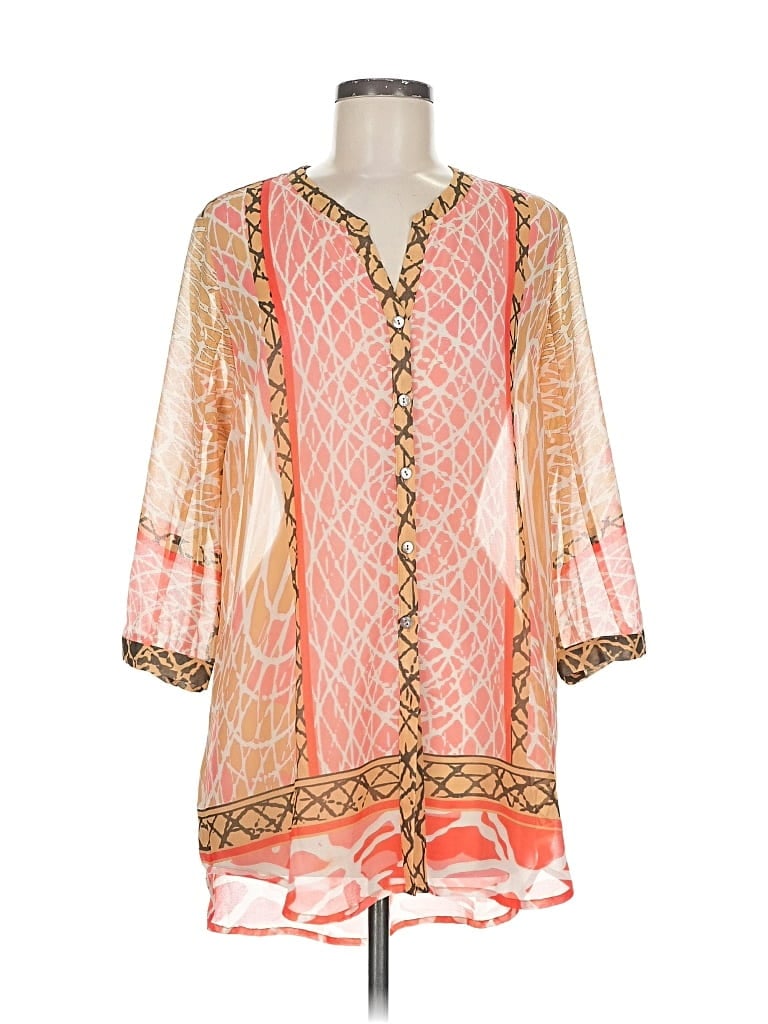 Click to view more detailed imagery on our partner's website Pre-owned Nic + Zoe 3/4 Sleeve Blouse In Orange