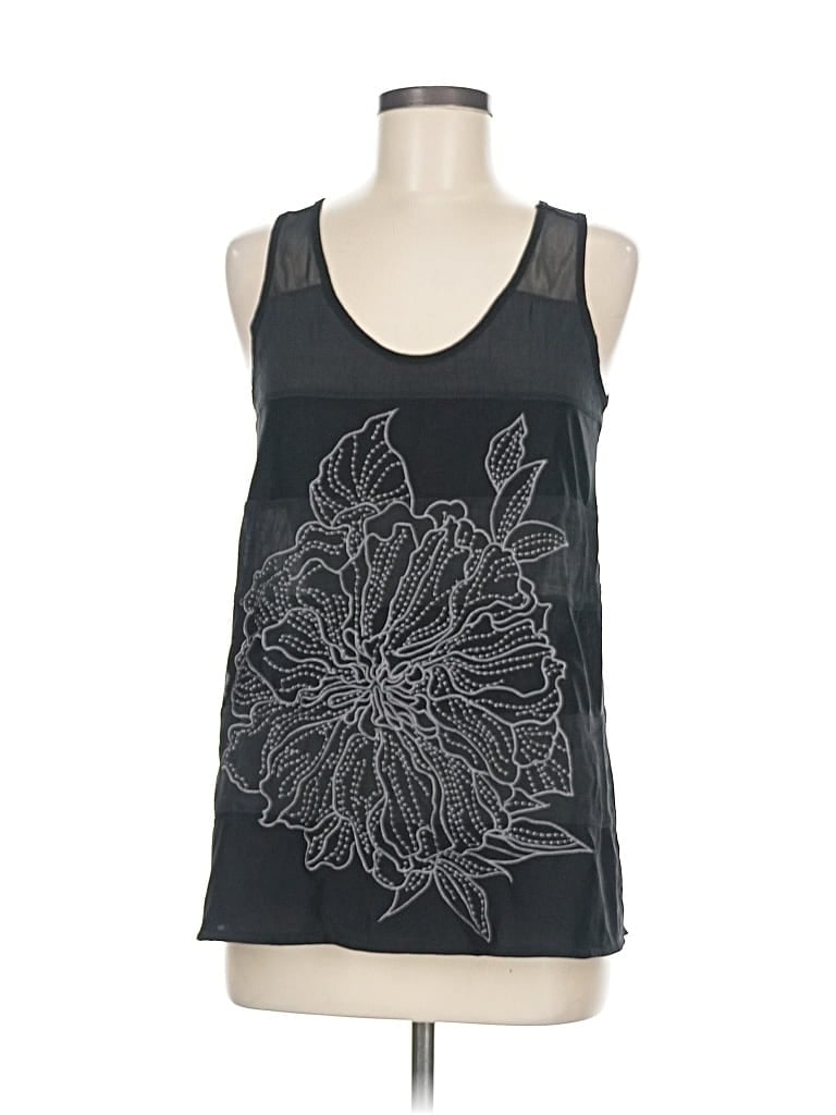 Pre-owned Rain Sleeveless Top Black Scoop Neck Tops