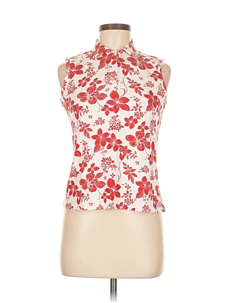 Click to view more detailed imagery on our partner's website Pre-owned Izod Tank Top Red Halter Neckline Tops