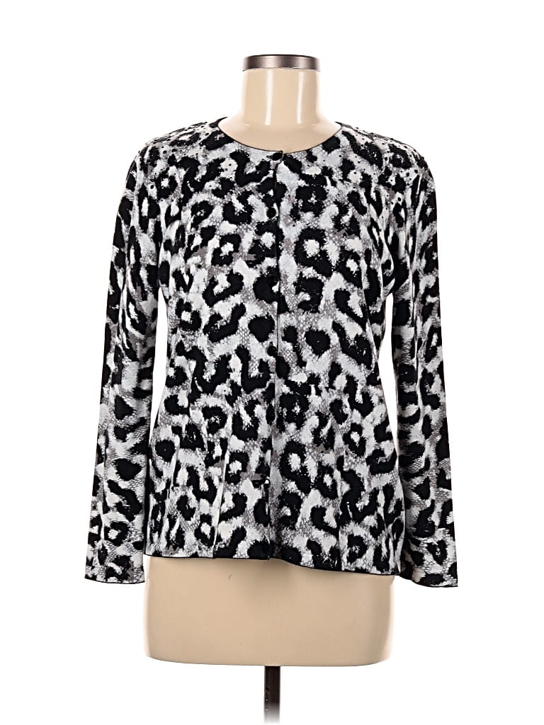 Pre-owned Rafaella Cardigan Sweater In Silver