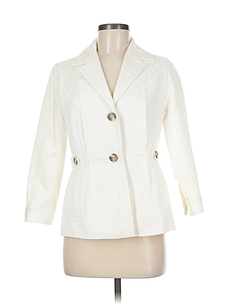 Pre-owned Banana Republic Factory Store Blazer Jacket In White