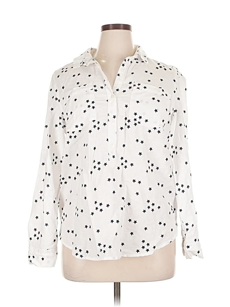 Pre-owned Tommy Hilfiger Long Sleeve Blouse In White