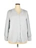 Unbranded 100% Polyester Gray Blue Long Sleeve Blouse Size XXL - photo 1