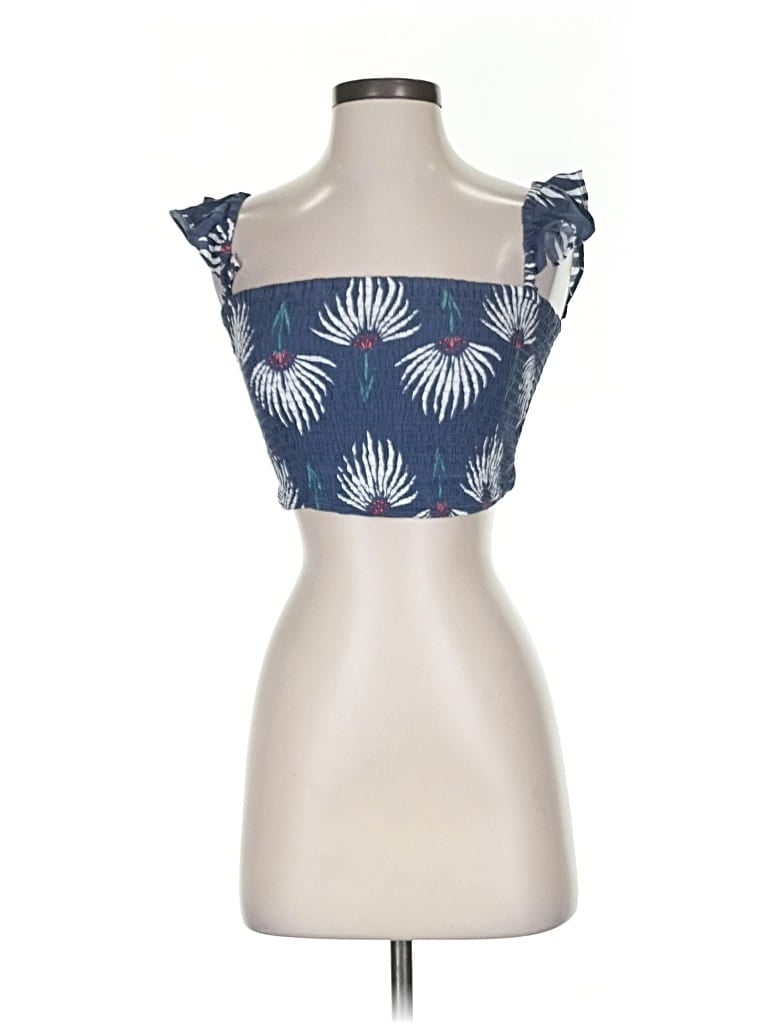 Pre-owned Lulus Sleeveless Top Blue Sweetheart Neckline Tops
