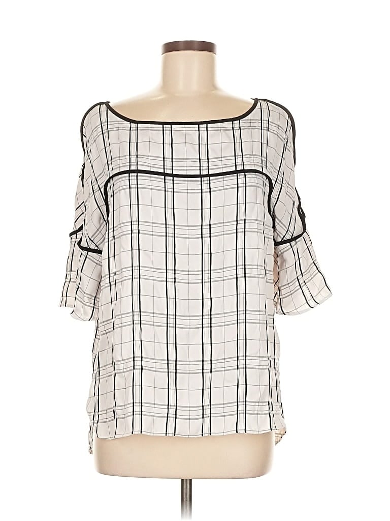 Pre-owned Calvin Klein 3/4 Sleeve Blouse In White