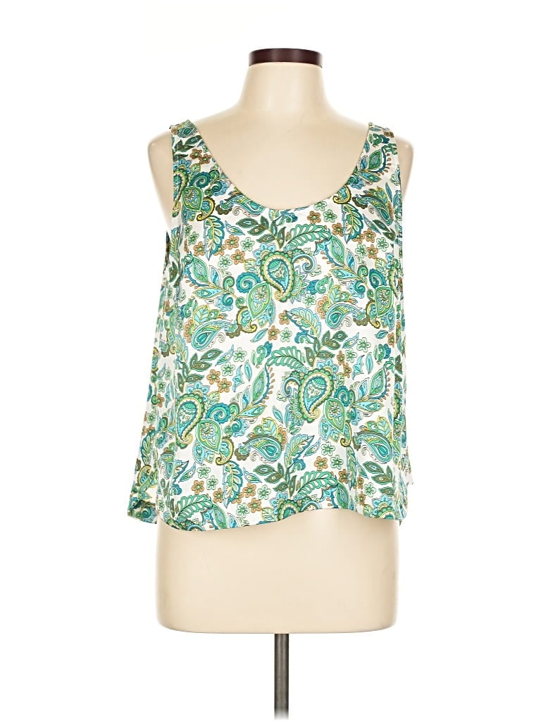 Pre-owned Ann Taylor Loft Sleeveless Blouse In Green