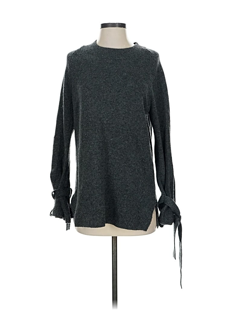Pre-owned Ann Taylor Wool Pullover Sweater In Gray