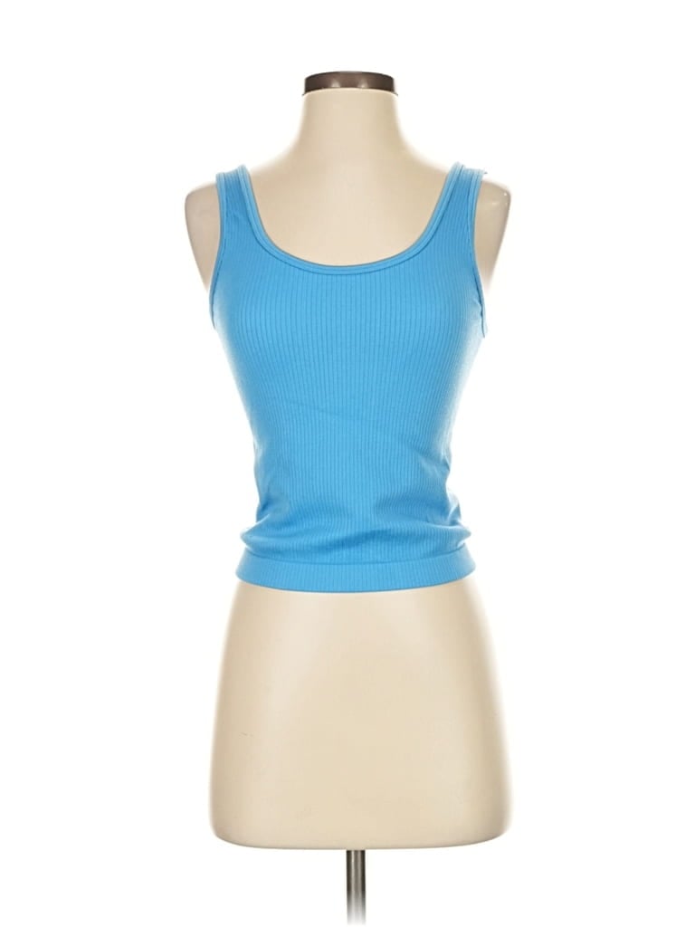 A NEW DAY Pre-owned Tank Top Blue Strapless Neckline Tops