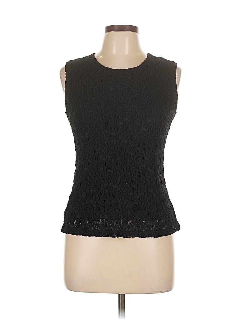 Pre-owned Kate Hill Sleeveless Top Black Scoop Neck Tops