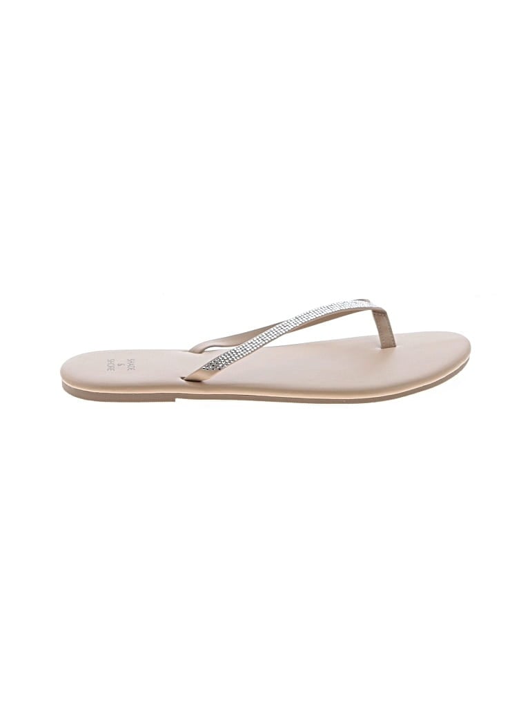 Pre-owned Shade & Shore Flip Flops In Silver