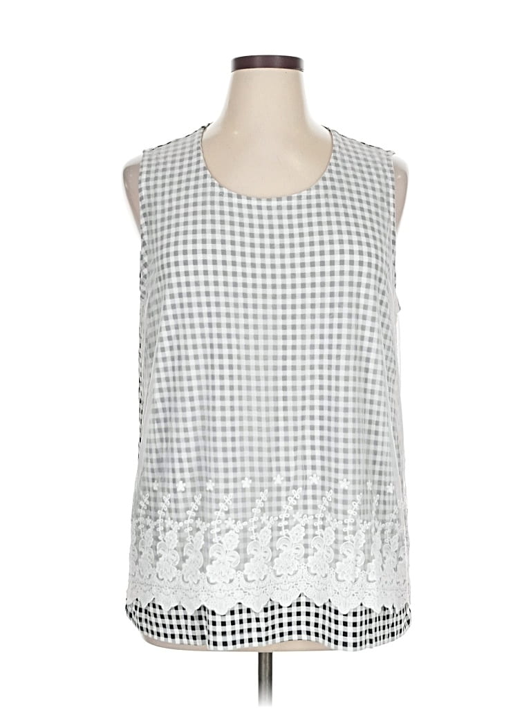 Pre-owned Cj Banks Sleeveless Blouse In Silver