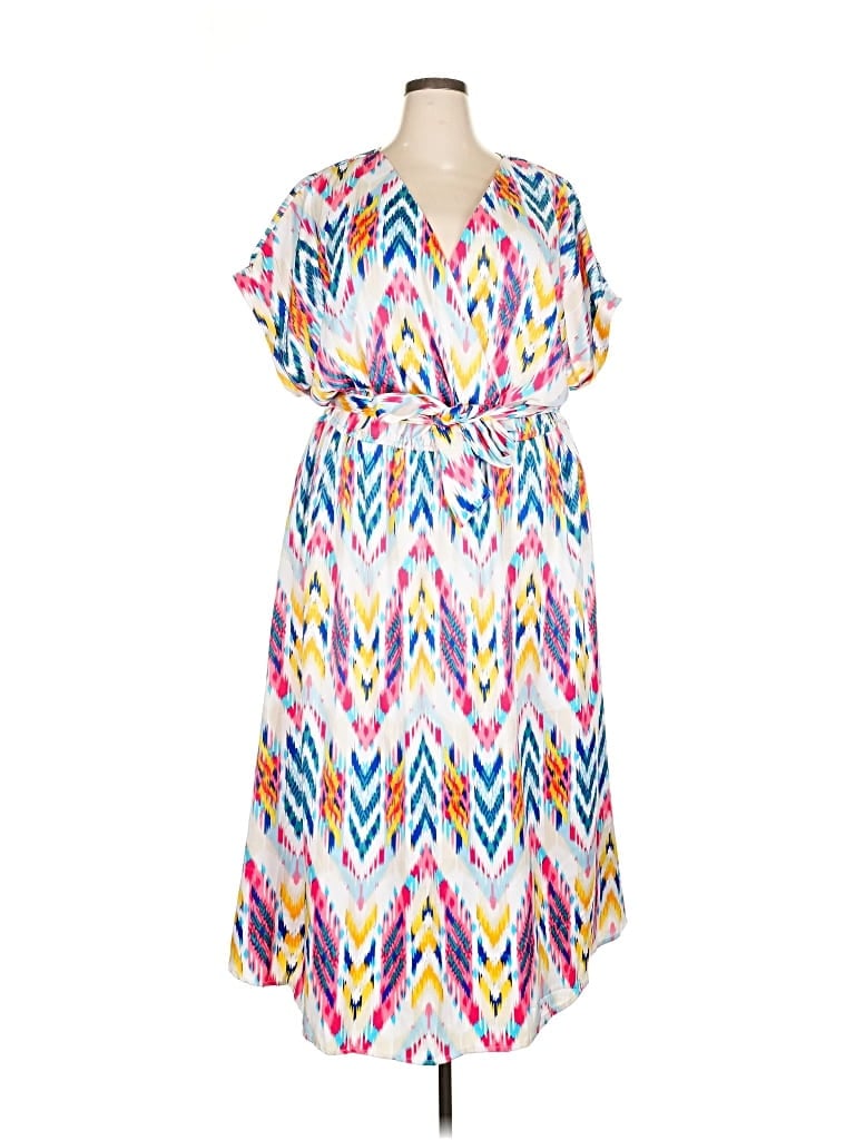 Pre-owned Ashley Stewart Casual Dress In White