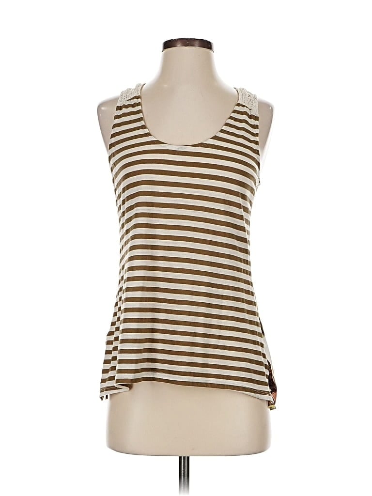 One September Sleeveless Top Brown Floral Pattern Scoop Neck Tops