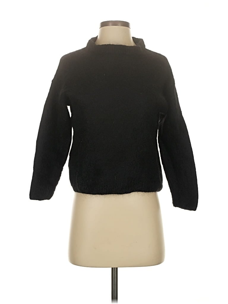 Pre-owned Free People Turtleneck Sweater In Black