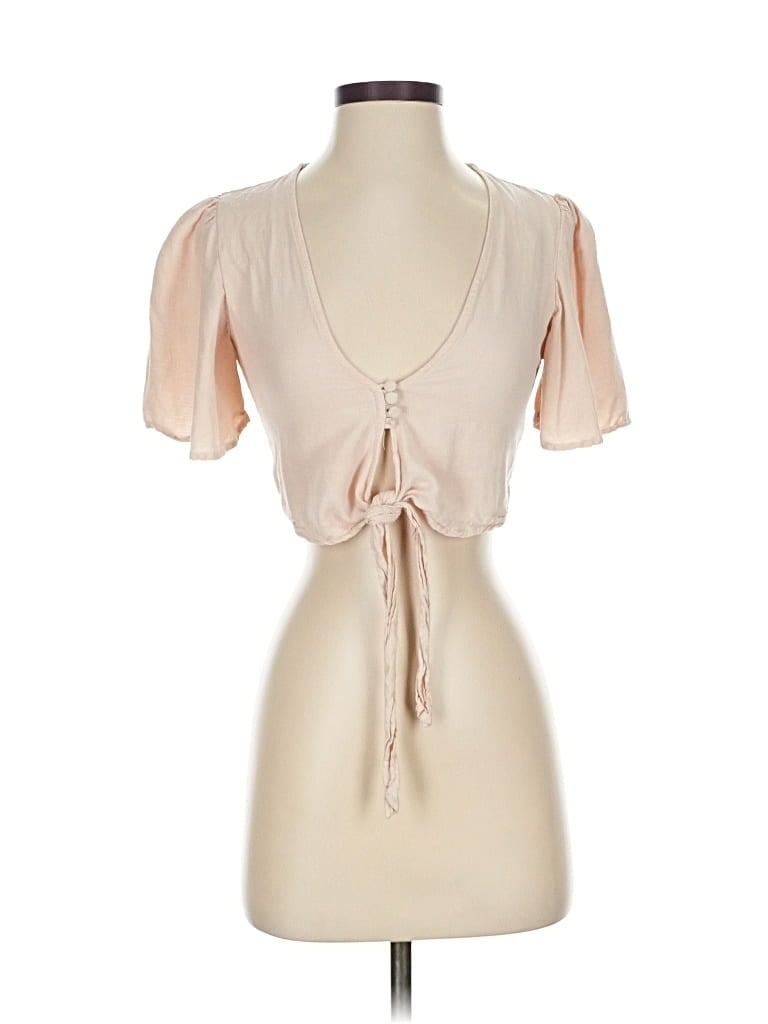 Pre-owned Zara Trf Short Sleeve Blouse In White