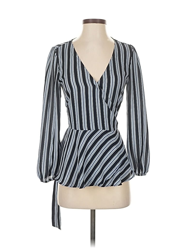 Pre-owned Ann Taylor Loft 3/4 Sleeve Blouse In Blue