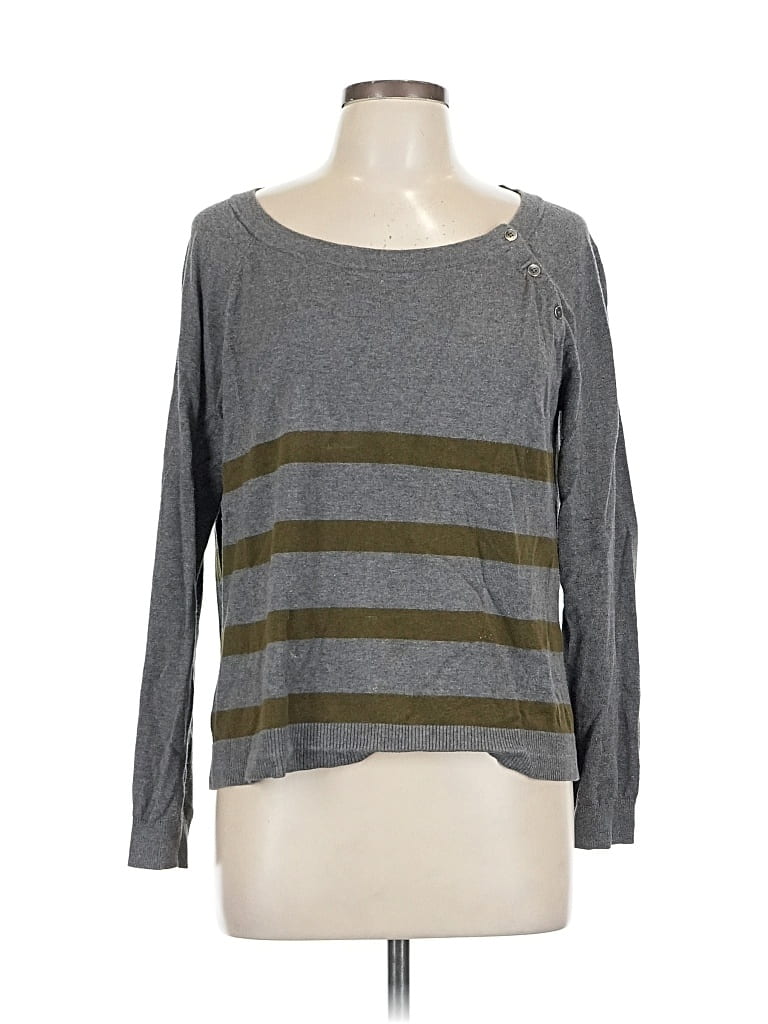 Pre-owned Ann Taylor Loft Long Sleeve T-shirt In Gray