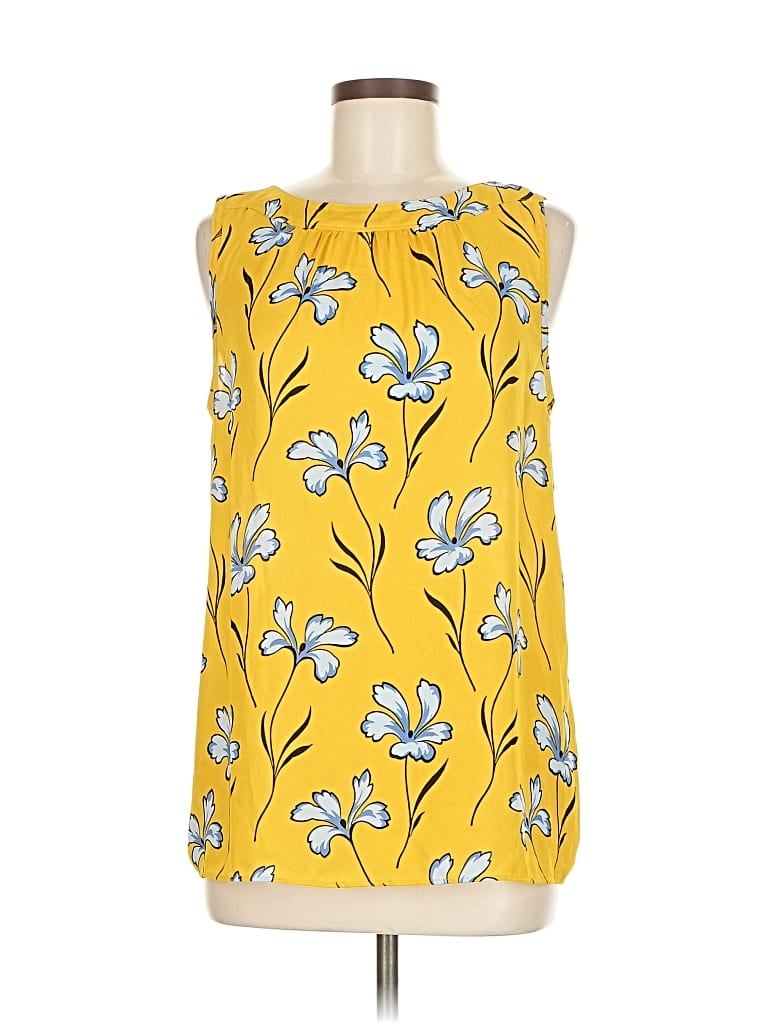 Pre-owned Ann Taylor Loft Outlet Sleeveless Blouse In Yellow