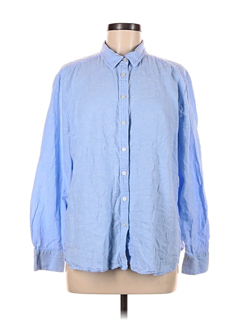 Pre-owned Ann Taylor Loft Long Sleeve Button Down Shirt In Blue