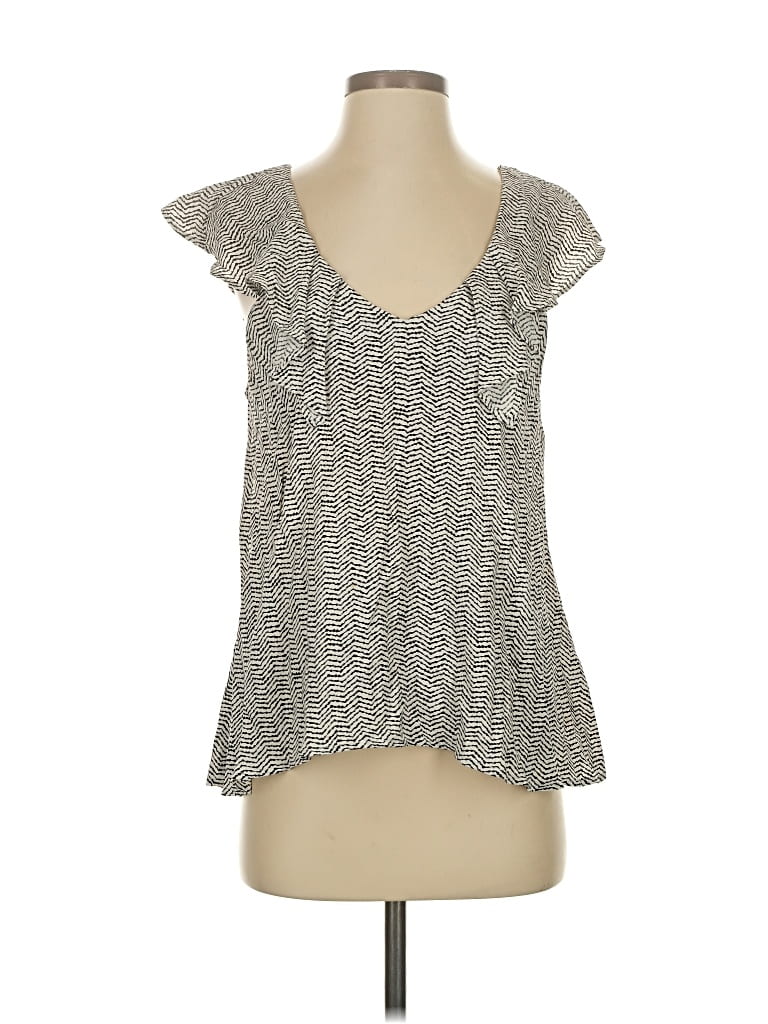 Pre-owned Bcbgeneration Short Sleeve Top Gray V Neck Tops